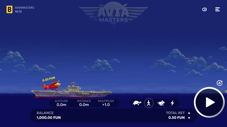 Aviamasters Game Screenshot - Crash game z motywem lotniczym i mnożnikami